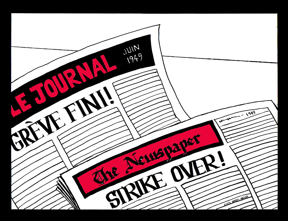 Newspaper headlines: Strike Over / Les gros titres des journaux: la grève terminée