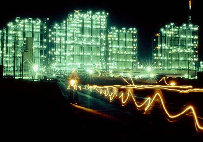 Bruce Nuclear Power Facility at night